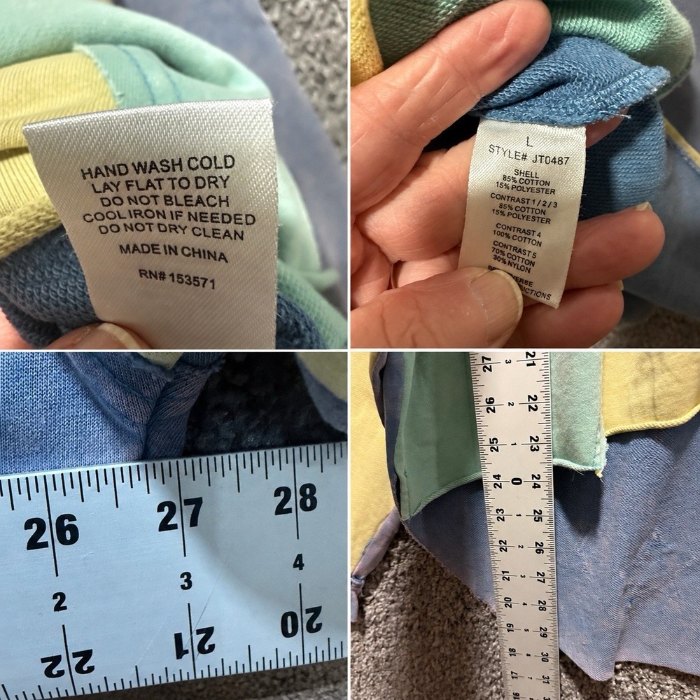 Oli and Hali Washed Star Top / Jacket Hoodie Patchwork NWOT Oversized Boho L - Picture 6 of 8
